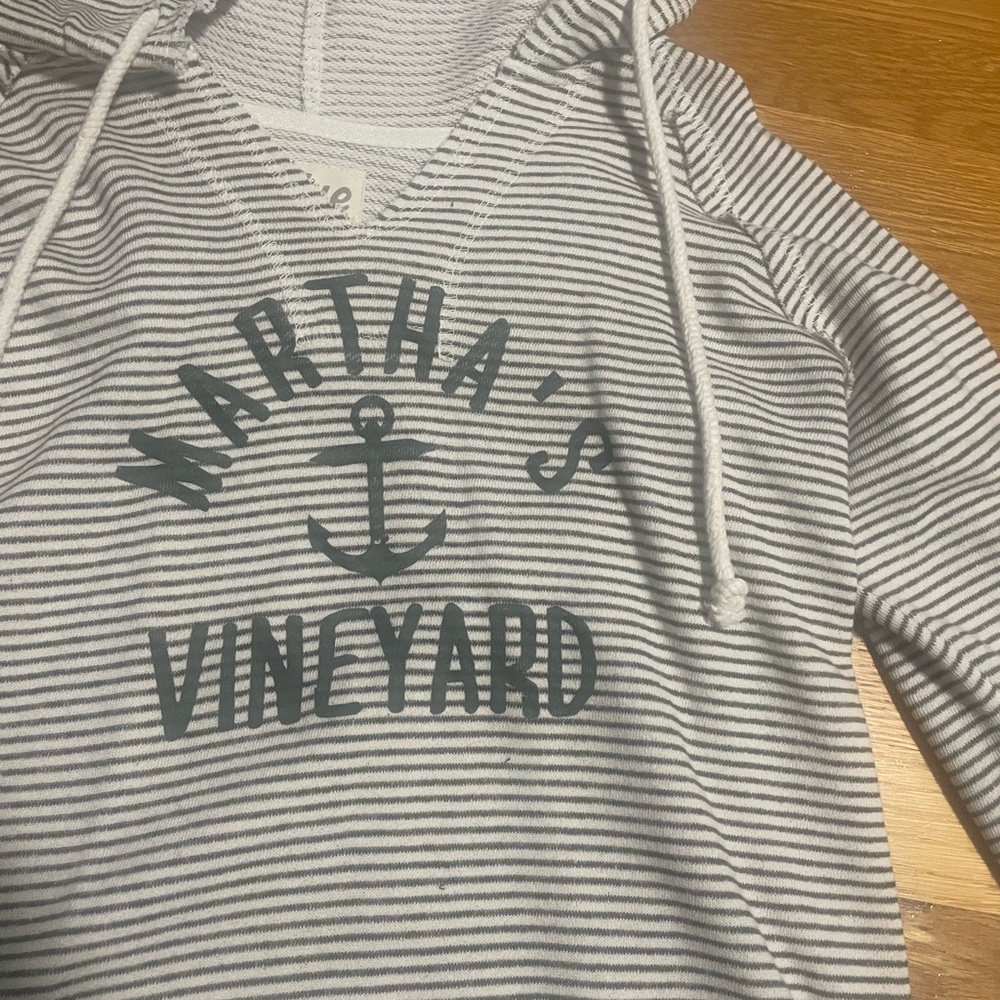 Blue 84 Gray Striped Martha’s Vineyard Hoodie NWT!